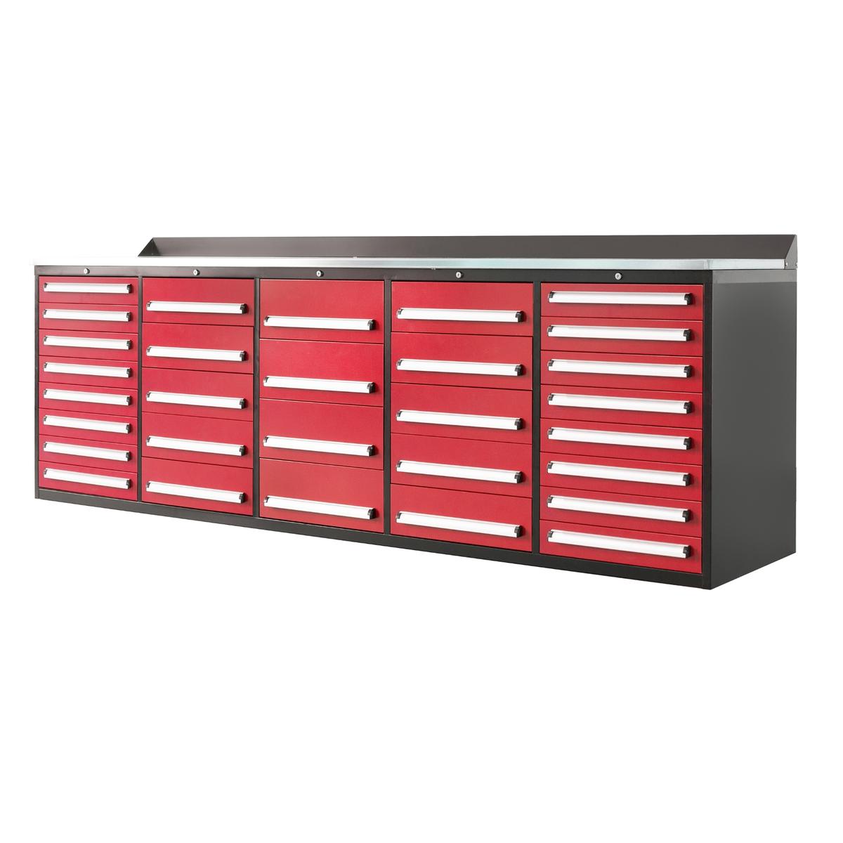 Value Industrial 10FT-30D Workbench Cabinets - 10 foot wide - 30 drawers