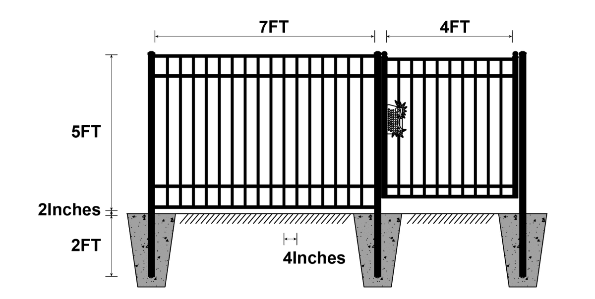 Value Industrial 284 ft Industrial Fence, 7'x4', Steel, 40 Panels + Gate