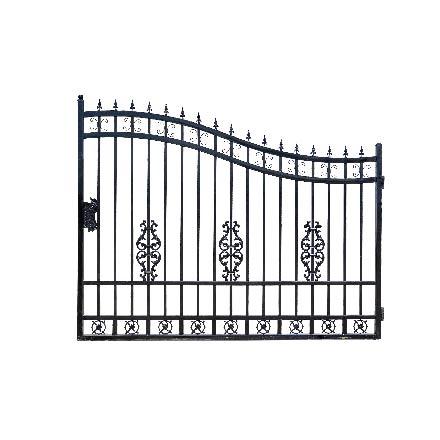 Value Industrial 14 ft. Wrought Iron Gate, Flower Design, 300 lbs