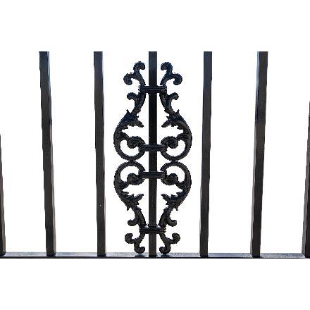 Value Industrial 14 ft. Wrought Iron Gate, Flower Design, 300 lbs