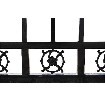 Value Industrial 14 ft. Wrought Iron Gate, Flower Design, 300 lbs