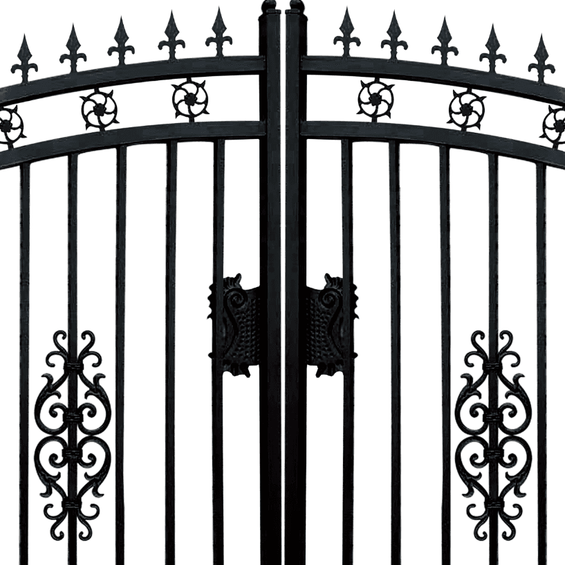 Value Industrial 14 ft. Wrought Iron Gate, Flower Design, 300 lbs
