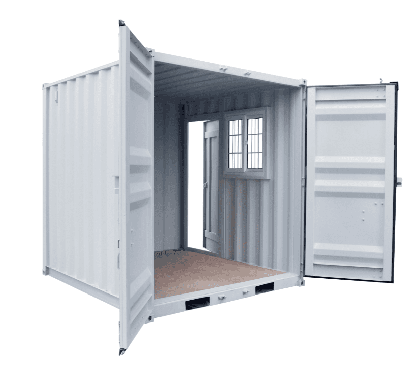 Value Industrial 8 Foot Container Office - 1 Window and 1 Man Door - Unrenovated