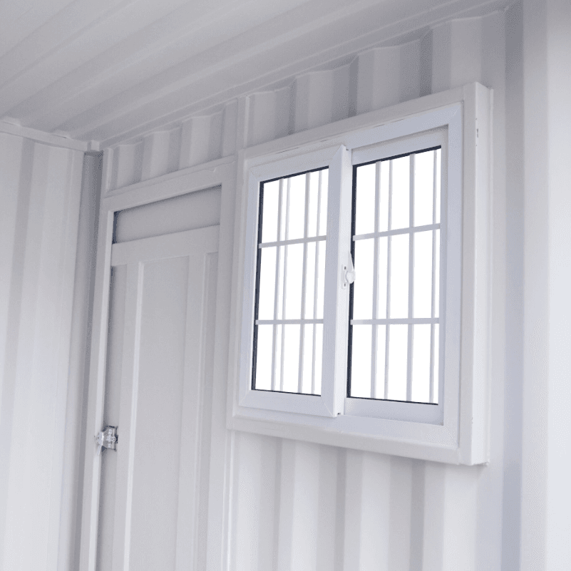 Value Industrial 8 Foot Container Office - 1 Window and 1 Man Door - Unrenovated