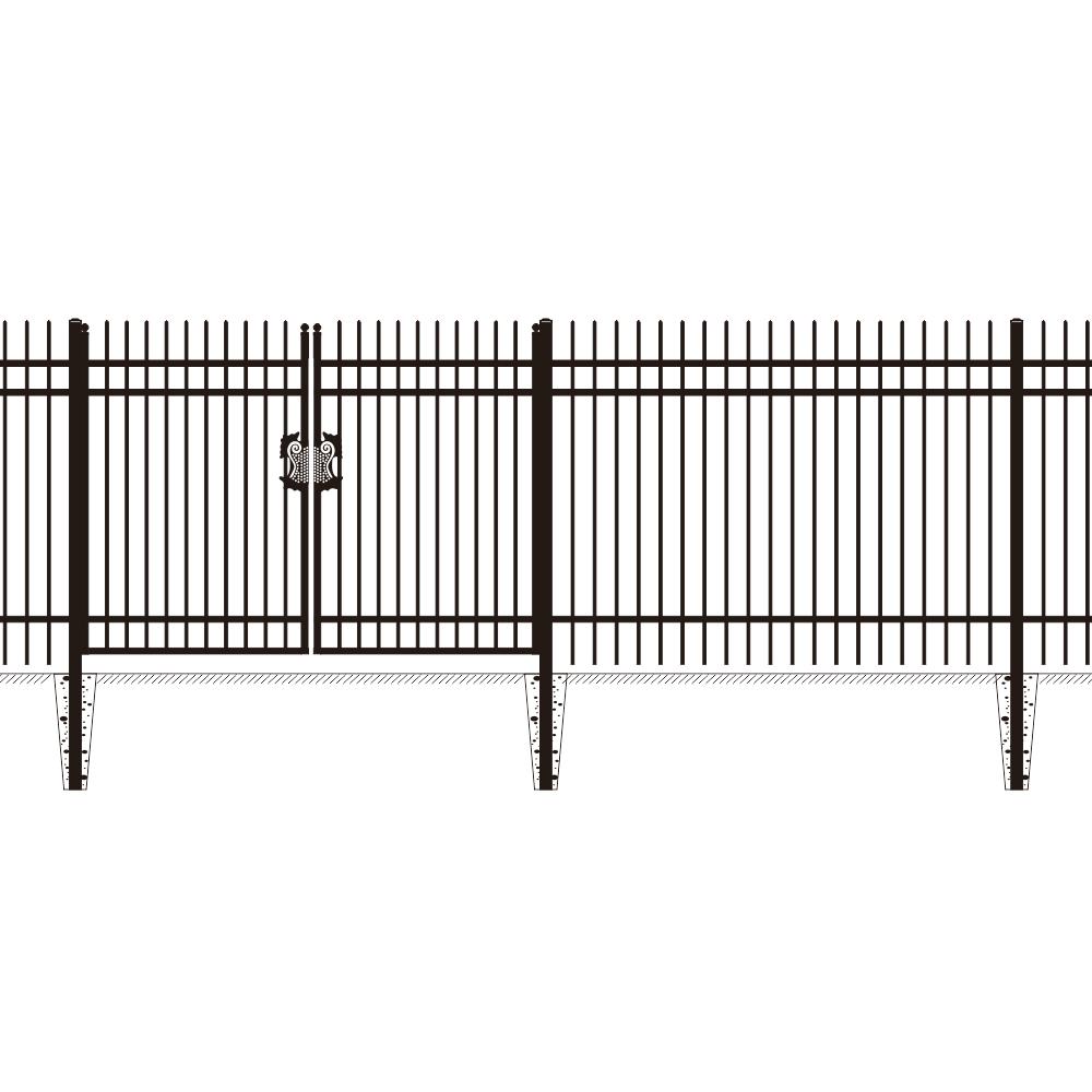 Value Industrial Ornamental Steel Fence Kit: 328 ft., 8'x6', 40 Panels + Gate