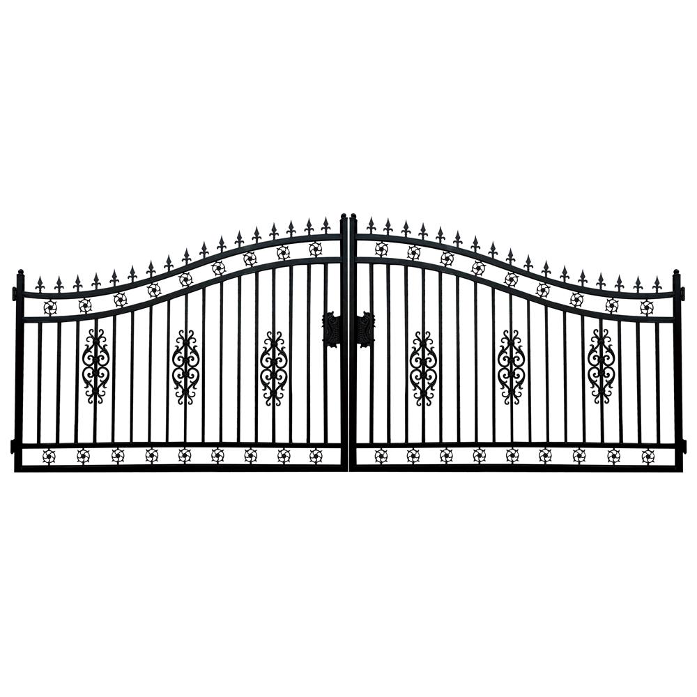 Value Industrial 14 ft. Wrought Iron Gate, Flower Design, 300 lbs