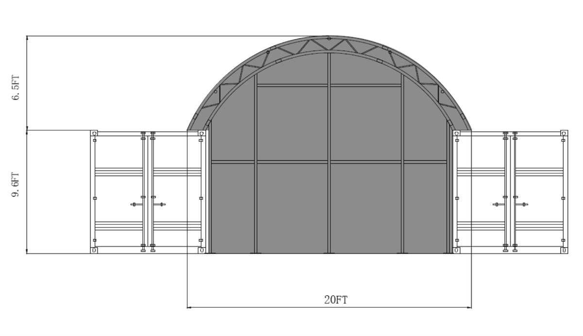 Value Industrial Front & Back Wall Kit For C2020D/C2040D Container Shelter