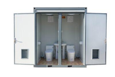 Value Industrial Portable Double Toilet - simple elegant design - external sceptic & power