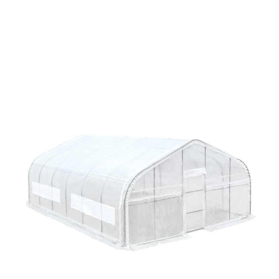 Value Industrial 20'x30'x10' High Tunnel Greenhouse - 180g PE mesh - roll up side windows