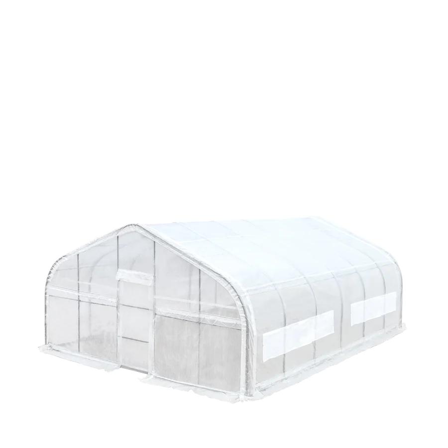 Value Industrial 20'x30'x10' High Tunnel Greenhouse - 180g PE mesh - roll up side windows