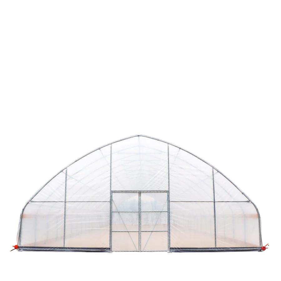 Value Industrial 30'x80'x15' Heavy-duty High Tunnel Greenhouse - 150 micron film covering - two sided ventilation