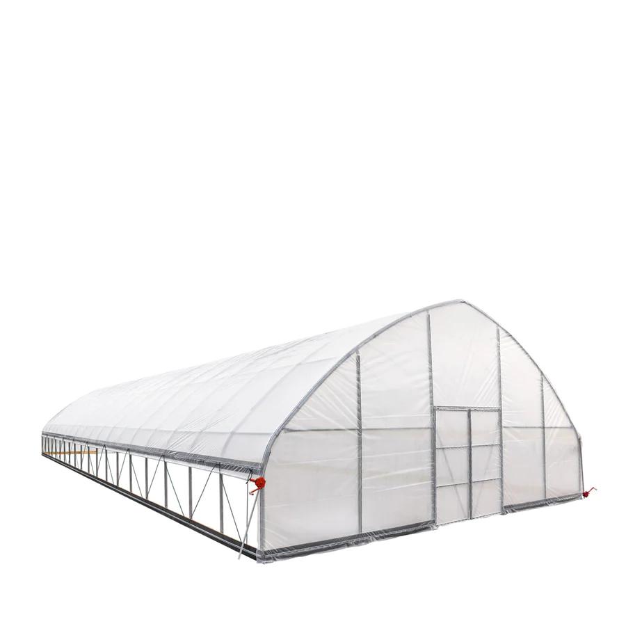 Value Industrial 30'x80'x15' Heavy-duty High Tunnel Greenhouse - 150 micron film covering - two sided ventilation