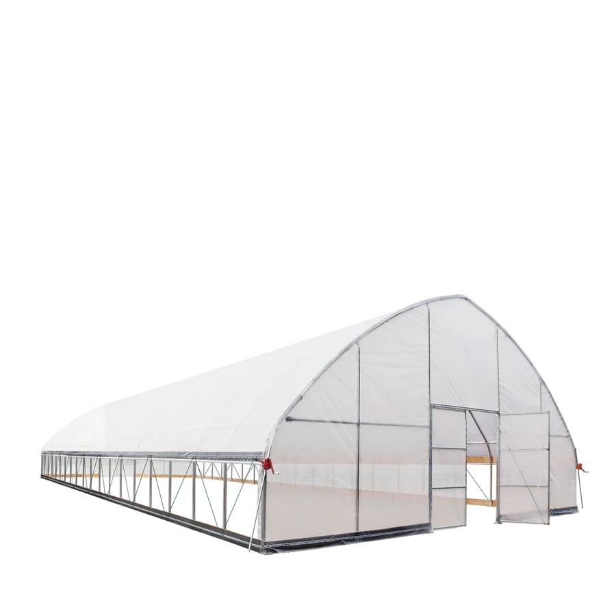 Value Industrial 30'x80'x15' Heavy-duty High Tunnel Greenhouse - 150 micron film covering - two sided ventilation