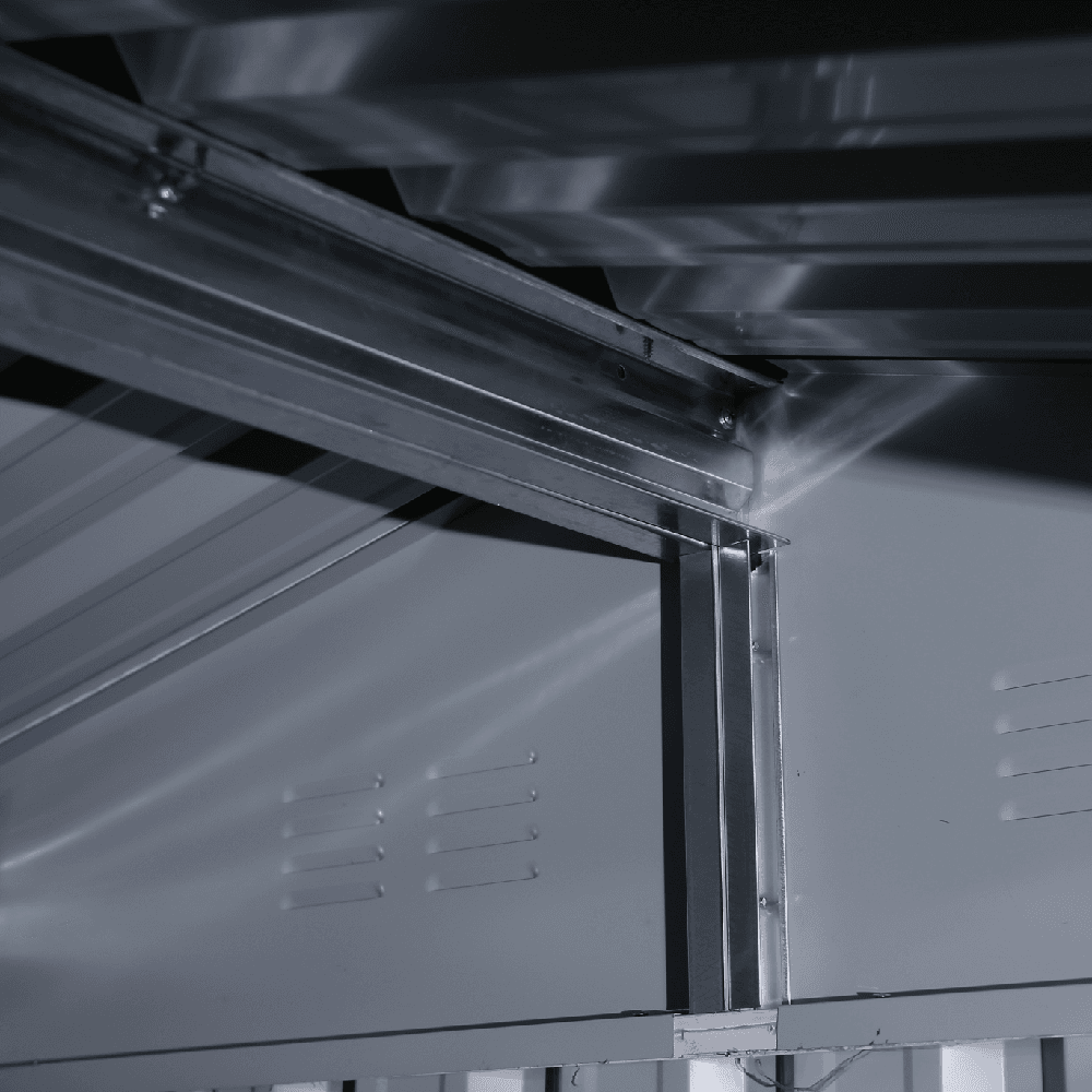 Value Industrial 8'x11' Galvanized Metal Shed - 29 gauge steel walls - resistant snow load and wind load