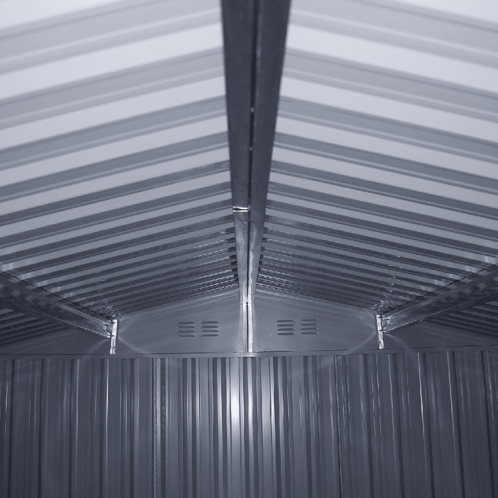 Value Industrial 8'x11' Galvanized Metal Shed - 29 gauge steel walls - resistant snow load and wind load