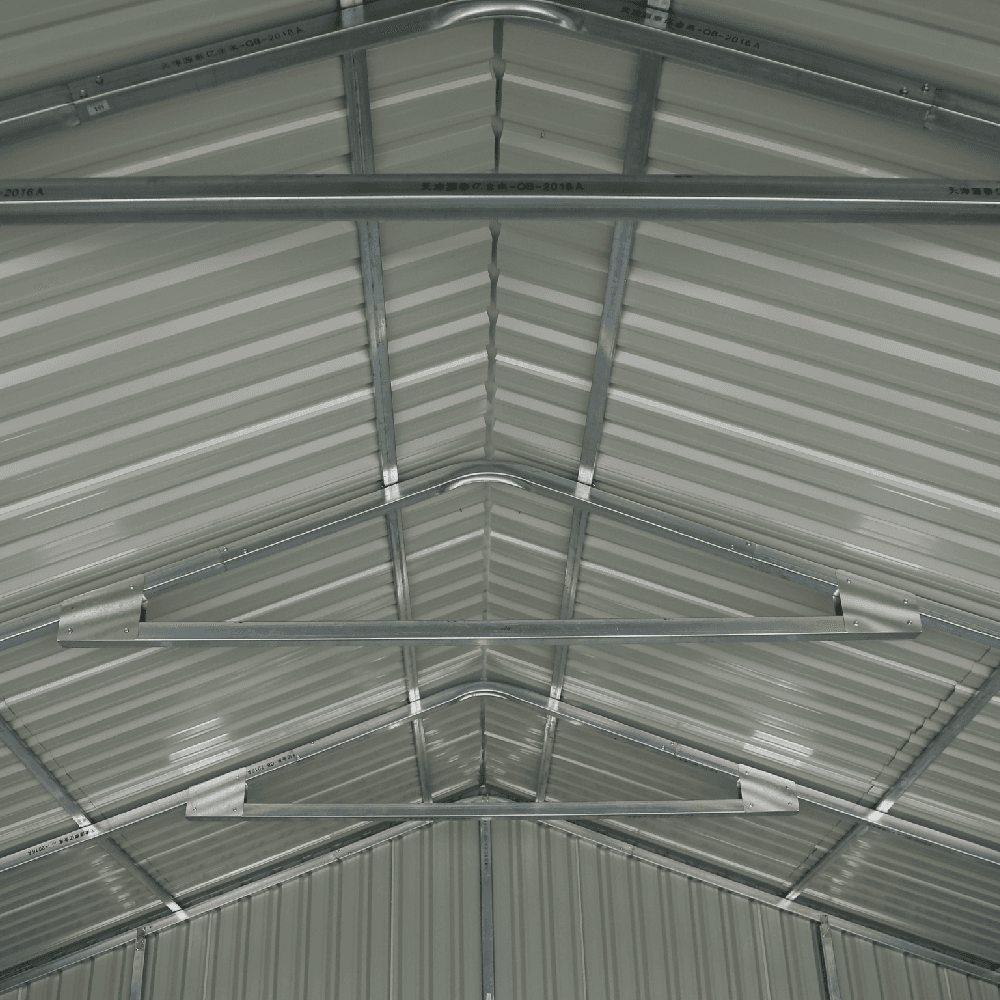 21'x19' Heavy Duty Metal Garage Shed, 75 MPH Wind Rated