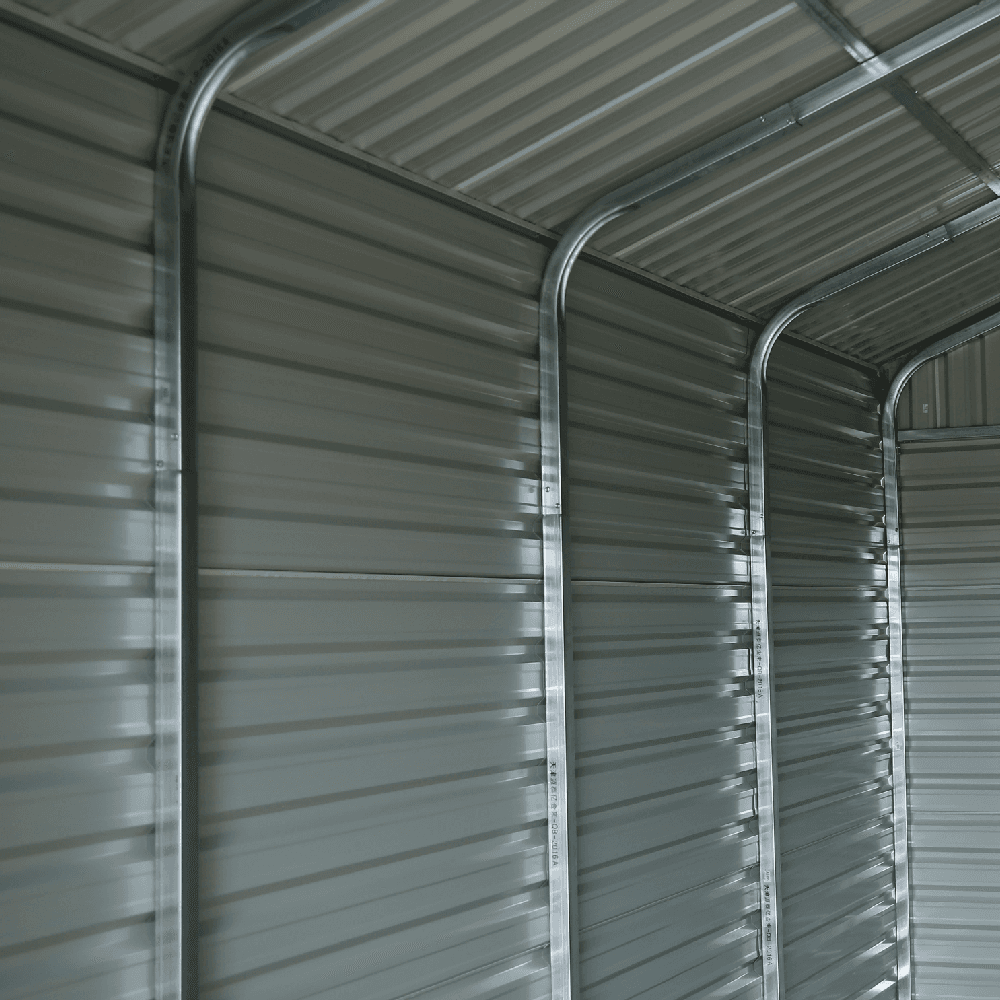 21'x19' Heavy Duty Metal Garage Shed, 75 MPH Wind Rated