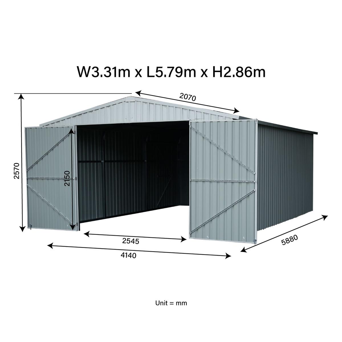 Value Industrial Heavy Duty 14'x19' Steel Car Garage - 27 gauge metal sheet - 75 mph wind resistance