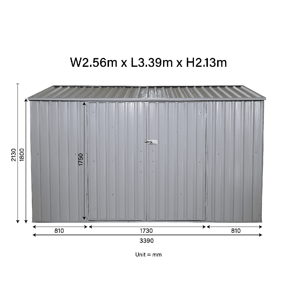 Value Industrial 8'x11' Galvanized Metal Shed - 29 gauge steel walls - resistant snow load and wind load