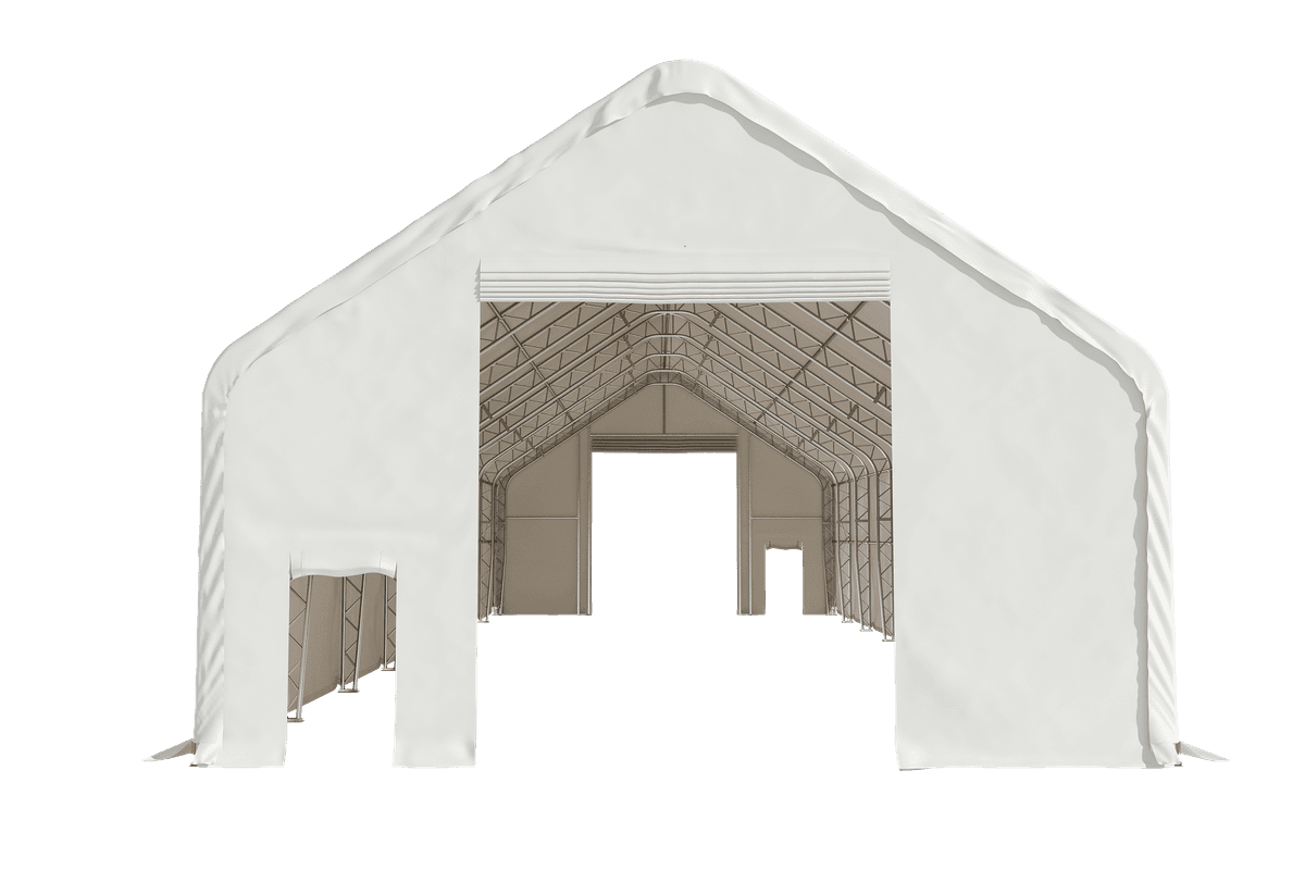 Value Industrial Double Trussed Storage Shelter - 30' wide x 80' length x 22' height