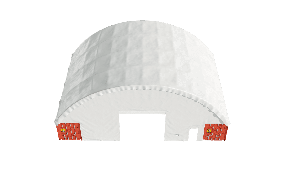 Value Industrial Container Shelter 60'x40'x20' (610g PVC) Double Trussed