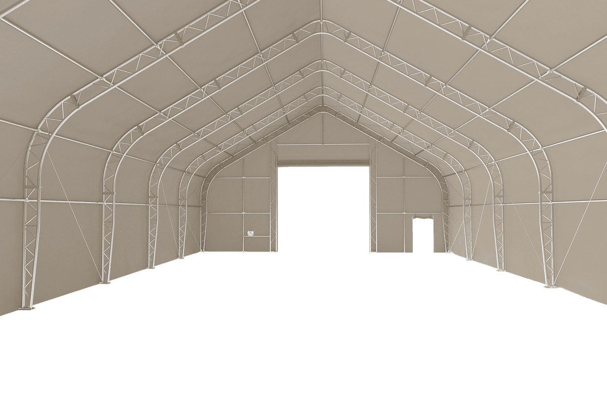 Value Industrial Double Trussed Storage Shelter - 40' wide x 60' length x 24' height