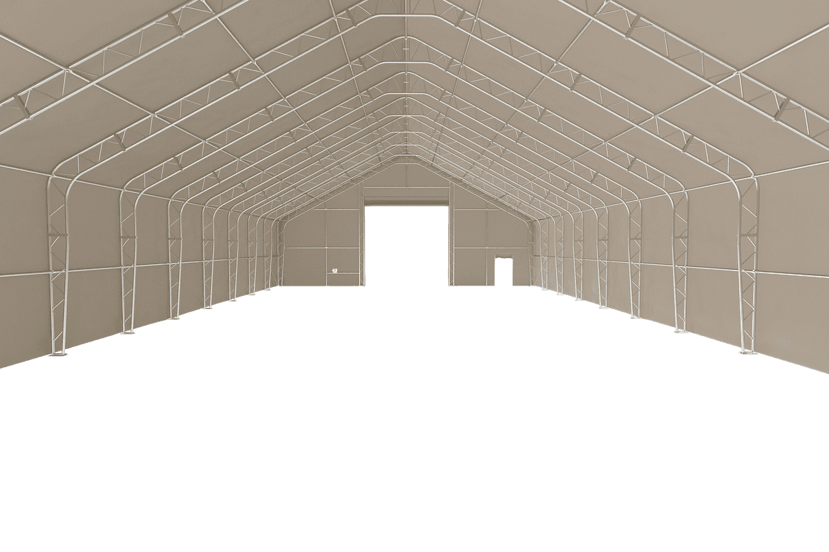 Value Industrial Double Trussed Storage Shelter - 50' wide x 100' length x 26' height