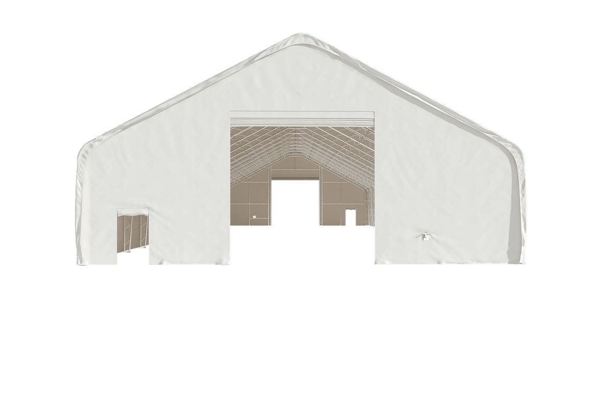 Value Industrial Double Trussed Storage Shelter - 50' wide x 150' length x26' height