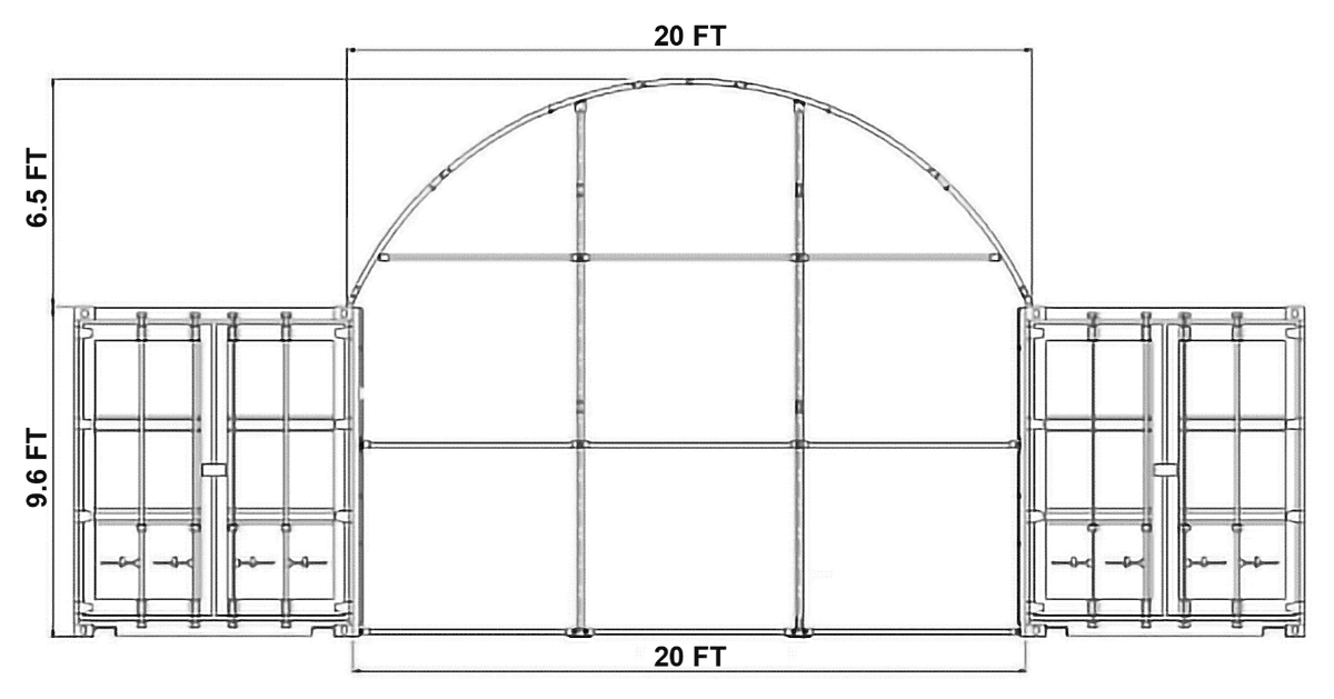 Value Industrial Front & Back Wall Kit For C2020/C2040 Container Shelters