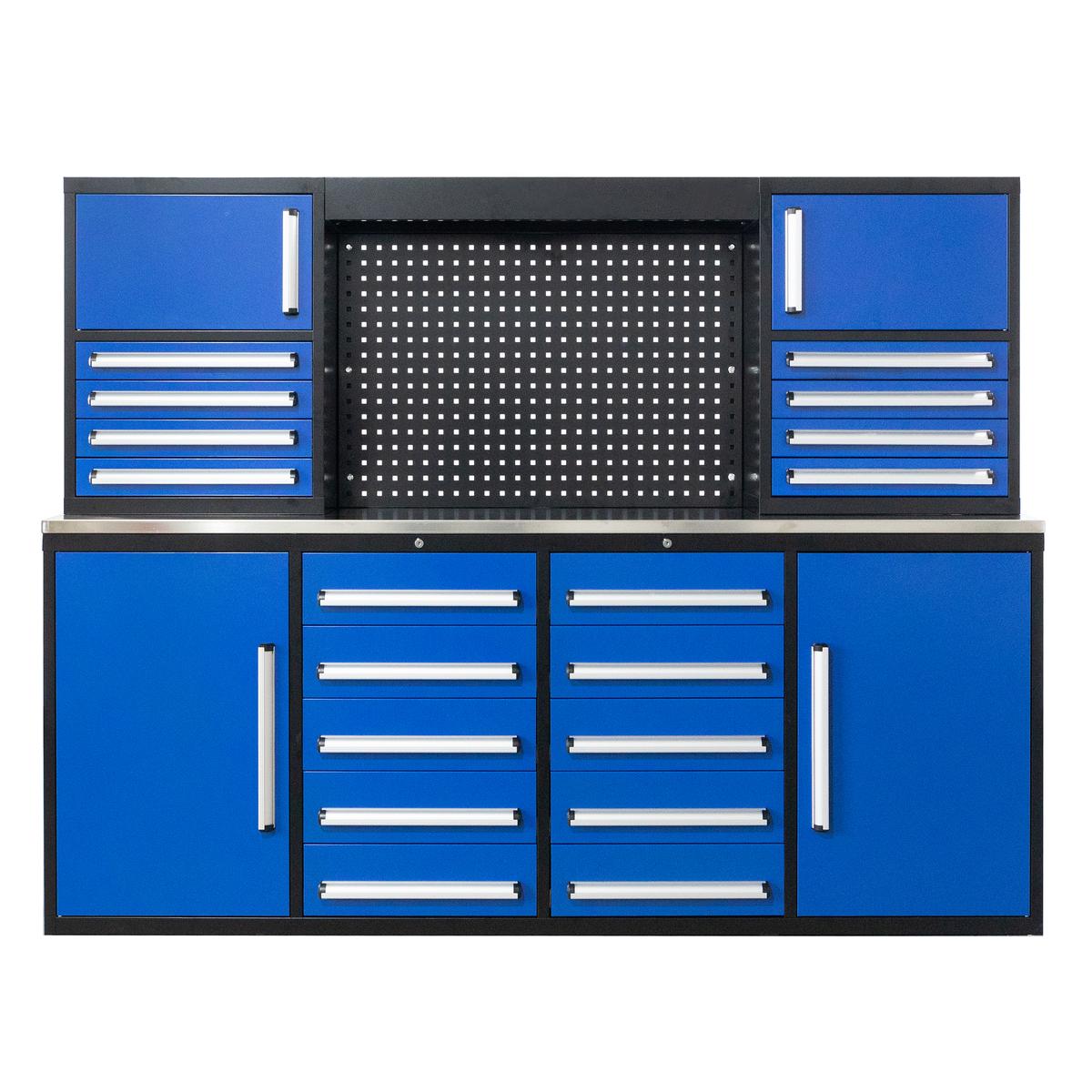 Value Industrial 7FT-18D-4C Workbench Cabinet - 7 foot wide - 18 drawers - 4 cabinets