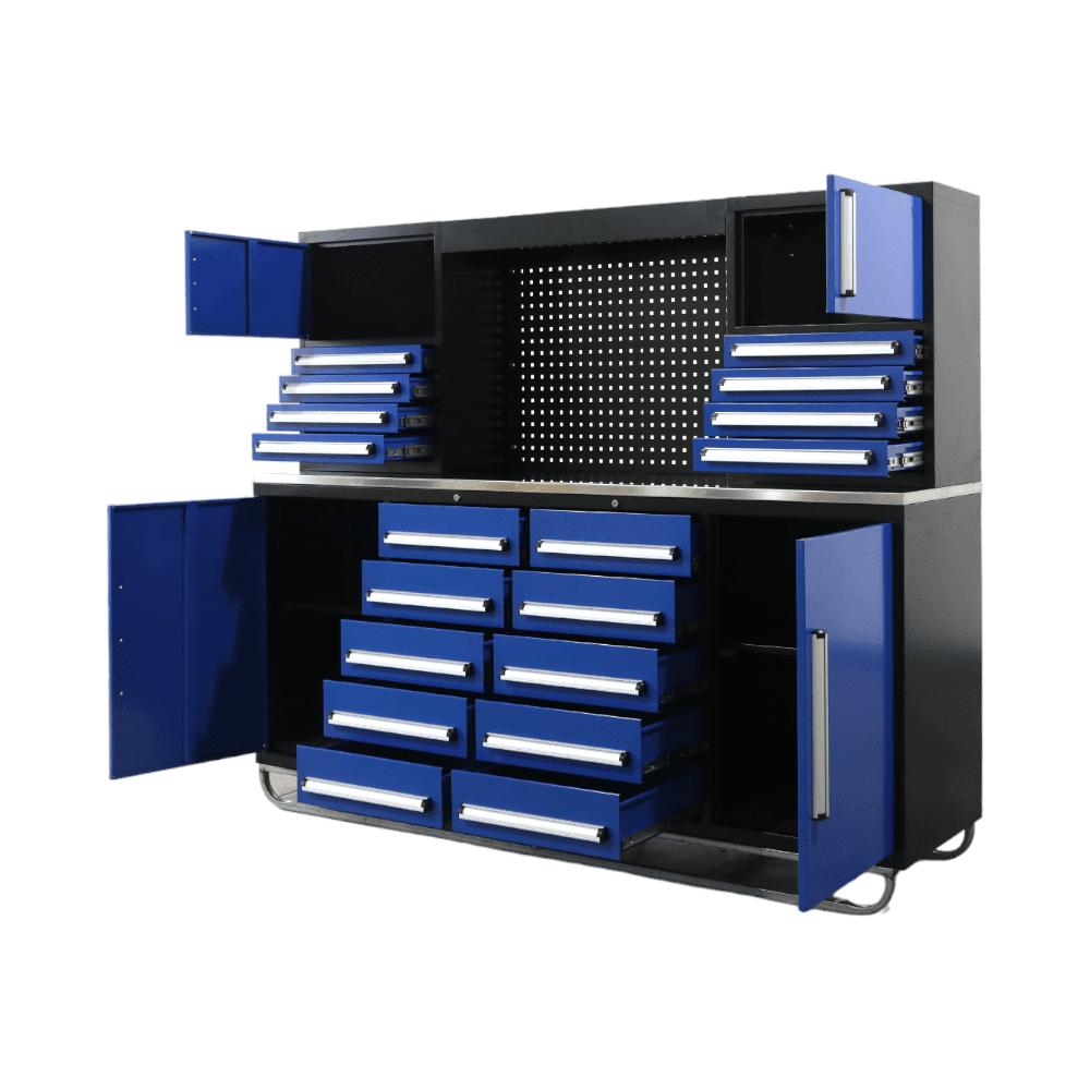 Value Industrial 7FT-18D-4C Workbench Cabinet - 7 foot wide - 18 drawers - 4 cabinets