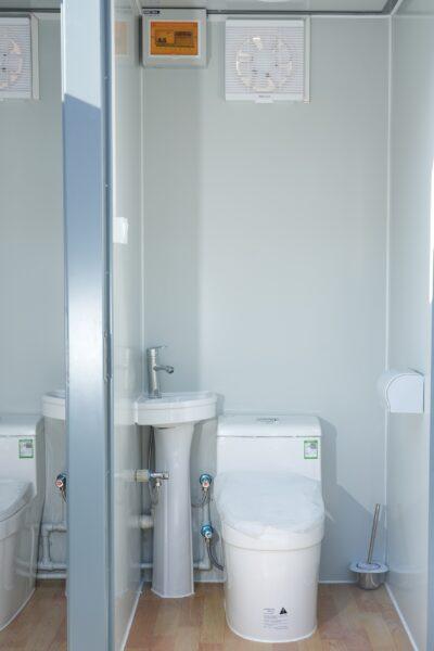 Value Industrial Portable Double Toilet - simple elegant design - external sceptic & power