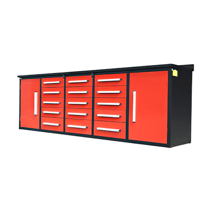 Value Industrial 10FT-15D Workbench Cabinets - 10 foot wide - 15 drawers