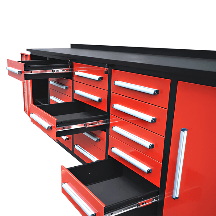 Value Industrial 10FT-15D Workbench Cabinets - 10 foot wide - 15 drawers