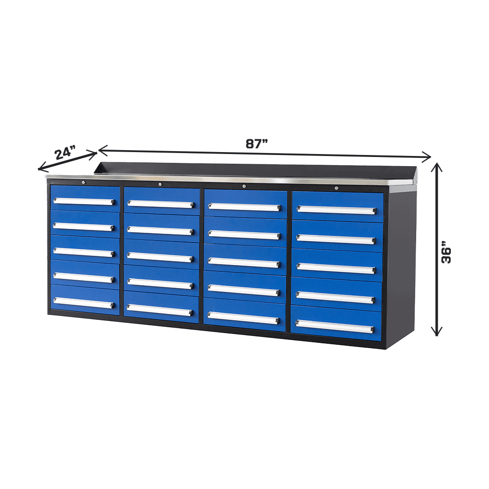 Value Industrial 7FT-20D Workbench Cabinets - 7 foot wide - 20 drawer