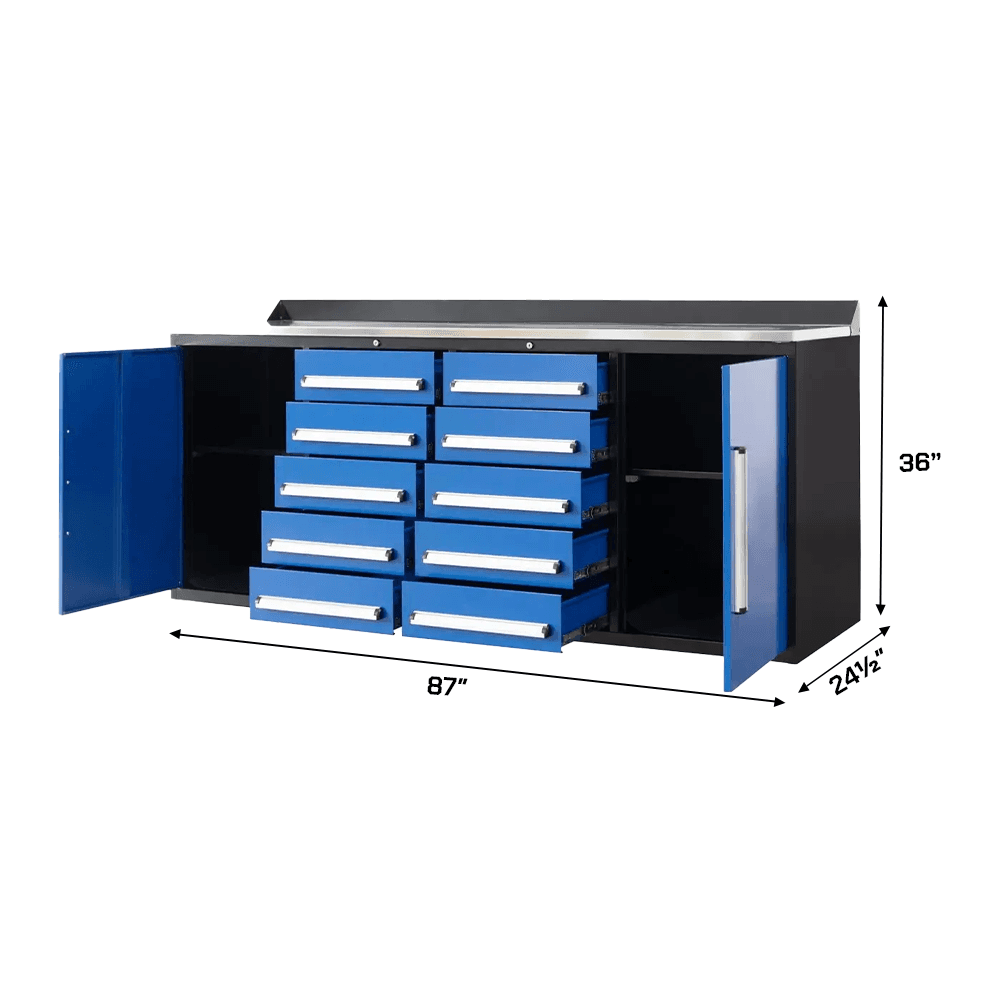 Value Industrial 7FT-10D Workbench Cabinets - 7 foot wide - 10 drawers