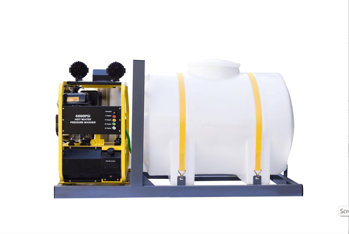 Value Industrial 4000 PSI Hot Water Pressure Washer, 14 HP Kohler, 245 Gal