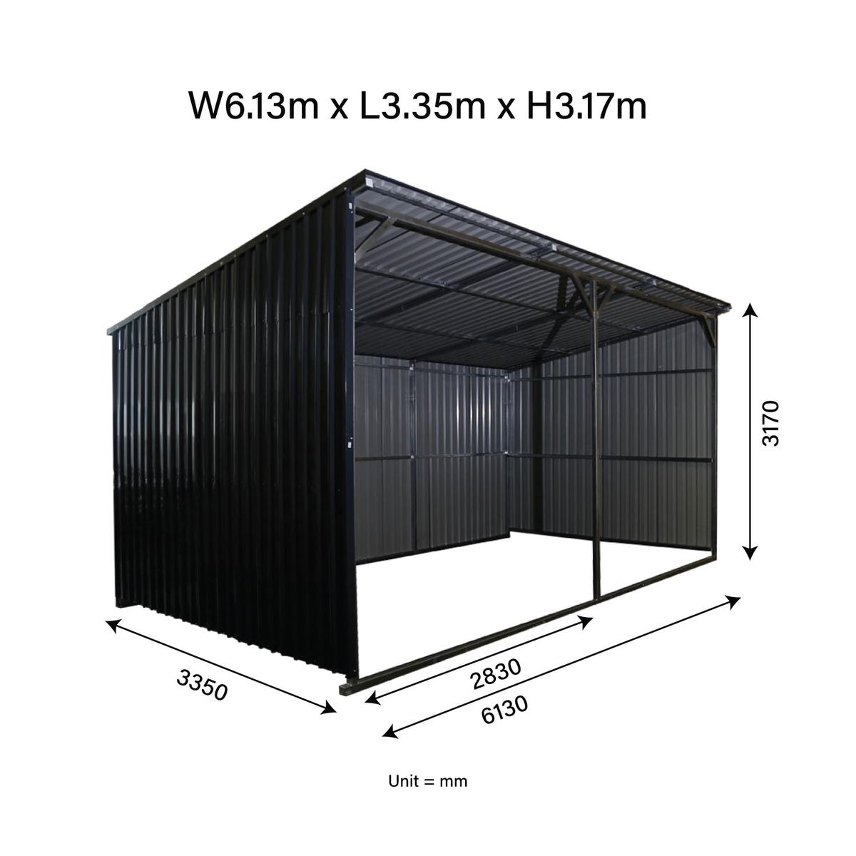 Value Industrial Metal Livestock Shelter - 19' wide x 12' length